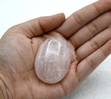 Rose Quartz Palm Stone - Massage Worry Stone for Natural Body Chakra Balancing, Reiki Healing and Crystal Grid Rose Quartz