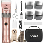 Dog Grooming Clippers , Professional Dog Grooming Kit , Cordless Dog Hair Clippers for Thick Coats , Dog Hair Trimmer , Low Noise Dog Shaver Clippers , Quiet Pet Hair Clippers Tools for Dogs Cats Gold