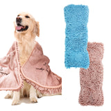 Patas Lague 2 Pack Luxury Absorbent Dog Towels, (35''x15'') Extra Large Microfiber Quick Drying Dog Shammy with Hand Pockets Pet Towel for Dog and Cat, Machine Washable (Blue+Pink) 2 PCS Blue+Pink