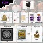 Ruicnte Dried Herbs for Witchcrafts, 70 Pc Beginner Herb Witchcrafts Kits for Altars Supplies,Wiccan Supplies and Tools,Witchcrafts Supplies Spells,Spiritual Witch Bell Beginners Kit Witchcrafts Supplies-01