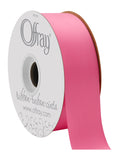 Offray Double Face Satin Craft Ribbon, 1-1/2-Inch Wide by 50-Yard Spool, Hot Pink 50 Yards Solid