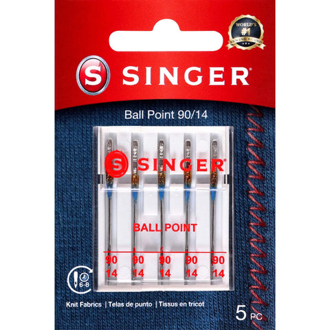 SINGER Ball Point Sewing Machine Needles, Size 90/14-5 Count 100/16 5.0