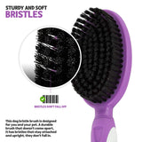 Soft Bristle Dog Brush For Short Haired Cats Or Dogs - Firm Bristles To Remove Dust, Dirt, And Loose Fur - Hook And Rubber Handle
