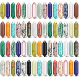 60 Pieces Crystal Hexagonal Wand Stones Bulk Worry Stones Healing Bullet Crystals Stones Sets Witch Hexagonal Bullet Shaped Gemstones Chakra Crystals for Witchcraft Meditation Divination Home Decor