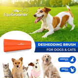 EquiGroomer Deshedding Brush for Dogs and Cats | Undercoat Deshedding Tool for Large and Small Pets | Comb Removes Loose Dirt, Hair and Fur | Perfect Clean for Short and Long Hair Grooming Shedding 5" Orange
