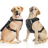 BABYLTRL No Pull Dog Harness with Leash & Collar, Adjustable Dog Vest Harness Reflective Oxford No-Choke Soft Pet Harness for Small Medium Large Dogs Easy Control Harness X-Large Black