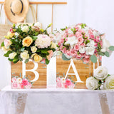 6 Pcs Rustic Floral Baby Shower Decorations Baby Flower Boxes Centerpiece Rustic Floral Table Display with Letters Gender Reveal Decoration Arrangement Favor Block Holder Flower Style