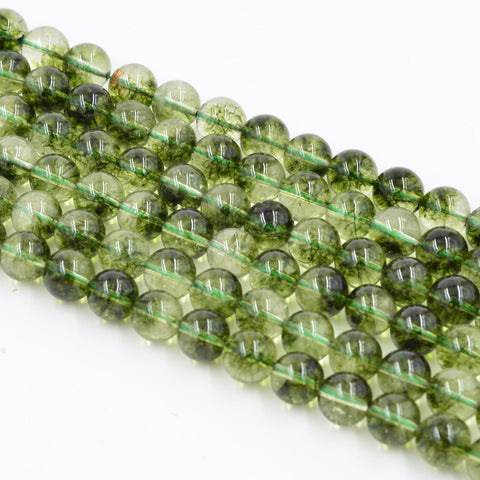 Asingeloo Natural Green Peridot Stone Beads for Jewelry Making Gemstone Loose Beads Crystal Energy Stone Healing Power 6mm /15inch a Strand Green Crystal