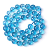 8mm 46pcs Blue Topaz Crystal Quartz Natural Stone Beads Energy Stone Healing Power Loose Beads for Jewelry Making DIY Bracelet Necklace Earrings Blue Crystal 8mm