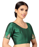 Studio Shringaar Women's Polyester Short Sleeves Silky Saree