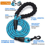 tobeDRI No Pull Dog Harness Adjustable Reflective Oxford Easy Control Medium Large Dog Harness with A Free Heavy Duty 5ft Dog Leash (L (Neck: 18"-25.5", Chest: 24.5"-33"), Blue Harness+Leash)
