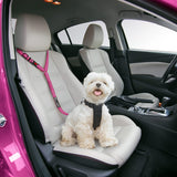 Dog Seat Belt Harness for Car - 2-in-1 Leash and Restraint Secures to Headrest. Adjustable Bungee, Strong, Durable, 360 Degree Swivel Attach Won't Twist, Reflective, Easy to Use . (Pink, 1PACK) PINK