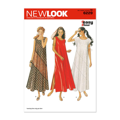 Simplicity U06229A New Look Easy to Sew Misses' Sleeveless Dress Sewing Patterns Kit, Code 6229, Sizes 8-18