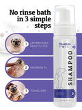 Waterless No Rinse Foaming Dog Shampoo (3 Pack) - Lavender Essential Oil - Natural pH Balanced for Sensitive Skin Pets – Paraben, Sulfate, SLS, Soap Free – 8 Oz Bottles