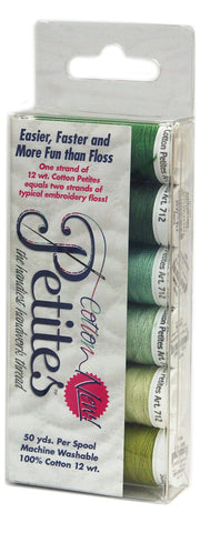 Sulky Sampler 12wt Cotton Petites, Greens Assortment, 6-Pack