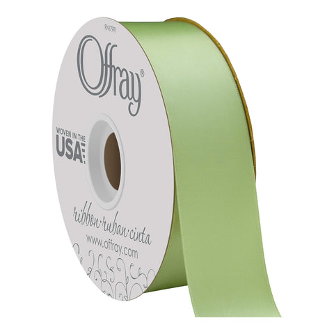 Offray Berwick 1.5" Wide Double Face Satin Ribbon, Lime Juice Green, 50 Yds 50 Yards Solid