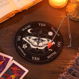 Butterfly Pendulum Board Dowsing Divination Dowsing Crystal Metaphysical Message Board Altar Witchcraft with a Crystal Dowsing Pendulum Necklace Witchcraft Wiccan Altar Supplies Kit (Black) Black