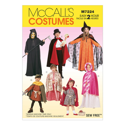 McCall's Costumes M7224, Children's Costume Cape and Tunic Sewing Pattern