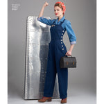 Simplicity Pattern 8447 H5 Misses' 1940s Vintage Pants, Overalls and Blouses, Size 6-8-10-12-14