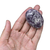 Lepidolite Palm Stone - Pocket Massage Worry Stone for Natural Body Chakra Balancing, Reiki Healing and Crystal Grid Lepidolite