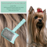 Extra Long Pin Slicker Brush for Large Dog Matted Hair, Grooming Wire Brush for Pets Shedding Mats, Cats Deshedding and loose Hair,Removes Thick Undercoat,Tangled Hair ,Dander,Dirt,Rubber, 25mm(1"),Green Green