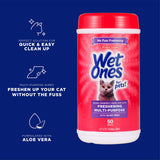 Wet Ones for Pets Freshening Multipurpose Wipes for Cats with Aloe Vera, 50 Count - 3 Pack | Easy to Use Cat Cleaning Wipes, Freshening Cat Grooming Wipes for Pet Grooming in Fresh Scent (FF12853PCS3) 150 Count