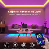 50ft Led Strip Lights Smart Sync Music Led Lights for Bedroom Home Decoration, APP Control 50ft