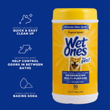 Wet Ones for Pets Deodorizing Multi-Purpose Dog Wipes With Baking Soda, 50 Count - 3 Pack| Dog Deodorizing Wipes For All Dogs in Tropical Splash Scent, Wet Ones Wipes for Deodorizing Dogs