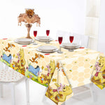 Vphexine 3PCS Disne Bear Party Tablecloth Disposable Table Cover Birthday Party Supplies for Kids Boy Baby Shower Decorations