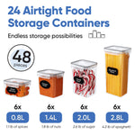 Chef's Path Airtight Food Storage Containers Set with Lids (24 Pack) for Kitchen and Pantry Organization - BPA Free Kitchen Canisters for Cereal, Rice, Flour & Oats - Free Marker and 24 Labels Extra Large - 24 Pack