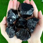 ZHIYUXI 1.5-2.0" Obsidian 4Pcs Crystal Raw Bulk Rough Natural Quartz Stones Reiki Healing Wicca Crystals Gemstone Tumbling Cabbing Fountain Rocks Polishing Wire Wrapping Decor Stones 0.44-0.55 lbs Black-obsidian