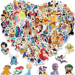 100PCS Asverbet Kids Stickers Pack Princess Stickers Cute Cartoon Characters Stickers for Kids Teens Adults Waterproof Vinyl Princess Stickers for Water Bottle Laptop Luggage