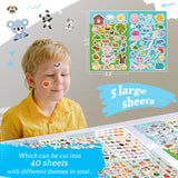 Sinceroduct Animal Stickers Assortment Set, 5 Sheets (1300+ Count), 8 Themes Collection for Kids, Children, Teacher, Parent, Grandparent, School 1300 1