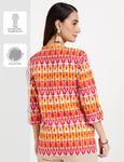 Amazon Brand - Myx Women's Cotton Screen Print Straight Short Kurti (AW16VALST01H_Orange1_L)