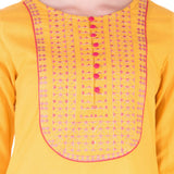 Amayra Women's Cotton Straight Embroidery Kurti