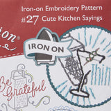 Stitcher's Revolution Cute Kitchen Sayings Iron-On Transfer Patterns for Embroidery, red