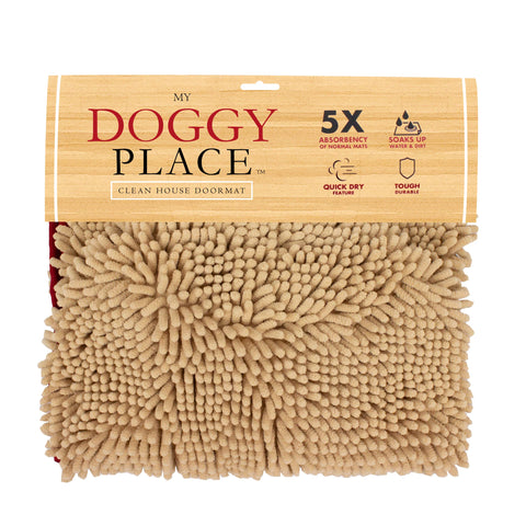 My Doggy Place Dog Towel - Super Absorbent Microfiber Towel with Hand Pockets - Dog Bathing Supplies - Quick Dry Shammy Towel - Washer and Dryer Safe - Oatmeal - 30 x 12.5 in