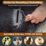 Pet Dematting Comb for Dogs and Cats with Wood Handle, Deshedding Undercoat Rake for Dogs with Stainless Steel Blades, Dog Comb for Detangling Thinning and Shedding, All Hair Types [We Love Doodles]