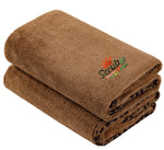 2 Pack Microfiber Bath and Beach Towel for Pets by- ScrubIt - Super Absorbent and Quick Drying - Perfect for Large, Medium, Small Dogs and Cats