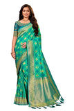 Manohari Women's Heavy Woven Pattern Modern Jacquard Work Most Trendy and Famous 5.5 Meter Saree with 0.8 Meter fully Jacquard Trendy Work Blouse Peice