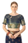 Jaam Silk Fashion Women's kanjivaram Woven Pattu Silk Blend Saree with Blouse Piece