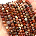 ABCGEMS Morgan-Hill California White-Lace Poppy Jasper Beads (Gorgeous Quartz Inclusion) Healing Energy Crystal Stone Ideal for Bracelet Necklace DIY Jewelry Making Craft Women Smooth Round Tiny 6mm Morgan-Hill White-Lace Poppy Jasper (From USA)