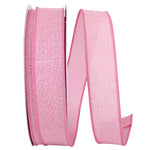 Reliant Ribbon 92573W-061-09K Everyday Linen Value Wired Edge Ribbon, 1-1/2 Inch X 50 Yards, Pink