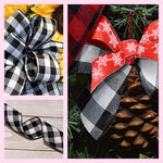Morex Ribbon 7398.60/10-613 Cambridge 2.5" X 10 YD Wired Ribbon, Black and White, Buffalo Check Plaid Ribbon for Gift Wrapping, Christmas Decorations Indoor Home Decor, Craft Supplies & Materials White/Black