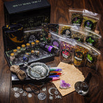 Witchcraft Supplies Kit for Spells, 57 PCS Witch Box Include Dried Herb Crystal Jar Candles Amethyst Cluster Parchment, Wiccan Supplies and Tools, Beginner Witchcraft Kit Witch Stuff for Pagan Rituals