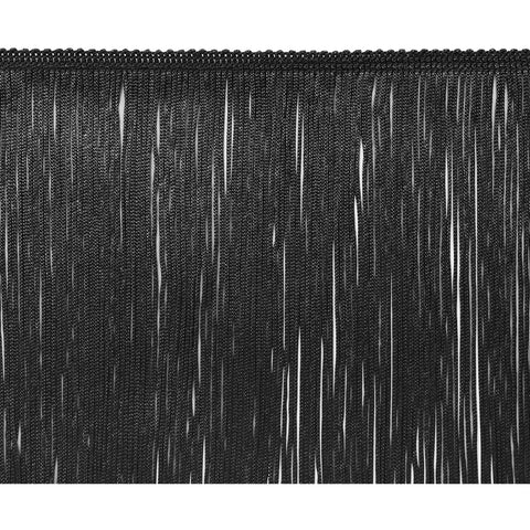 Trims By The Yard 4" Chainette Fringe Trim, Polyester-Made Decorative Fringe Trim, For Costumes, Uniforms, Home Decor, and Party Decorations, Washable Fringes, 5-Yard Cut Black
