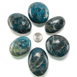 KALIFANO Blue Apatite Palm Stone with Healing & Calming Effects - AAA Grade High Energy Apatito Azul Worry Stone - Reiki Crystal Used for Intuition (Family Owned and Operated)