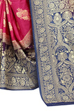 SATYAM WEAVES Women’s Daily/Party/Wedding/Casual Wear Rapier Jacquard Banarasi Cotton Silk Saree With Jacquard Designed Unstitched Blouse Piece. (Devsena)