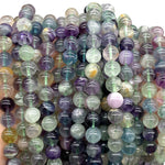 ABCGEMS Mexican Tri-Color Flower Fluorite Beads (AKA Rainbow Fluorite, Mohs Hardness 4) Healing Energy Crystal Stone Ideal For Bracelet Necklace Ring DIY Jewelry Making Men Women Smooth Round Tiny 6mm Tri-Color Flower Fluorite (From Mexico)