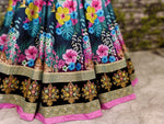 Zeel Clothing Women's Velvet & Silk Semi stitched Lehenga Choli (7005-ZC_Black_Free Size)